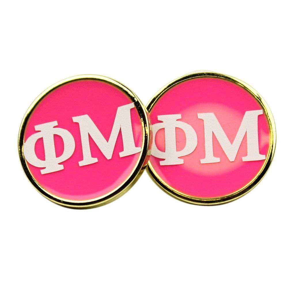 Small Phi Mu Stud Earrings by Fornash - Country Club Prep