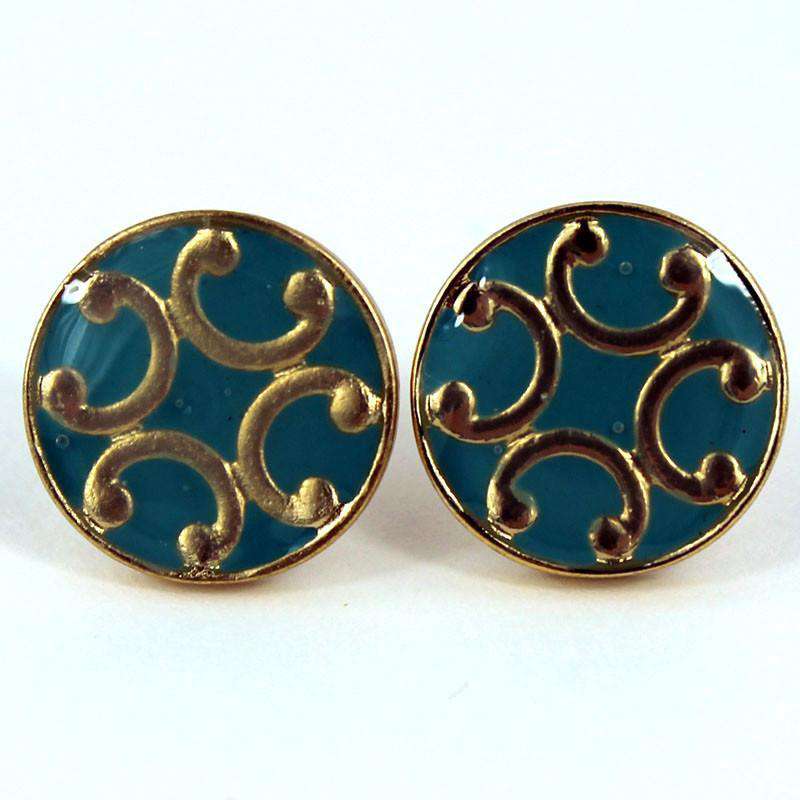 St. Croix Studs in Turquoise by Caroline Hill - Country Club Prep