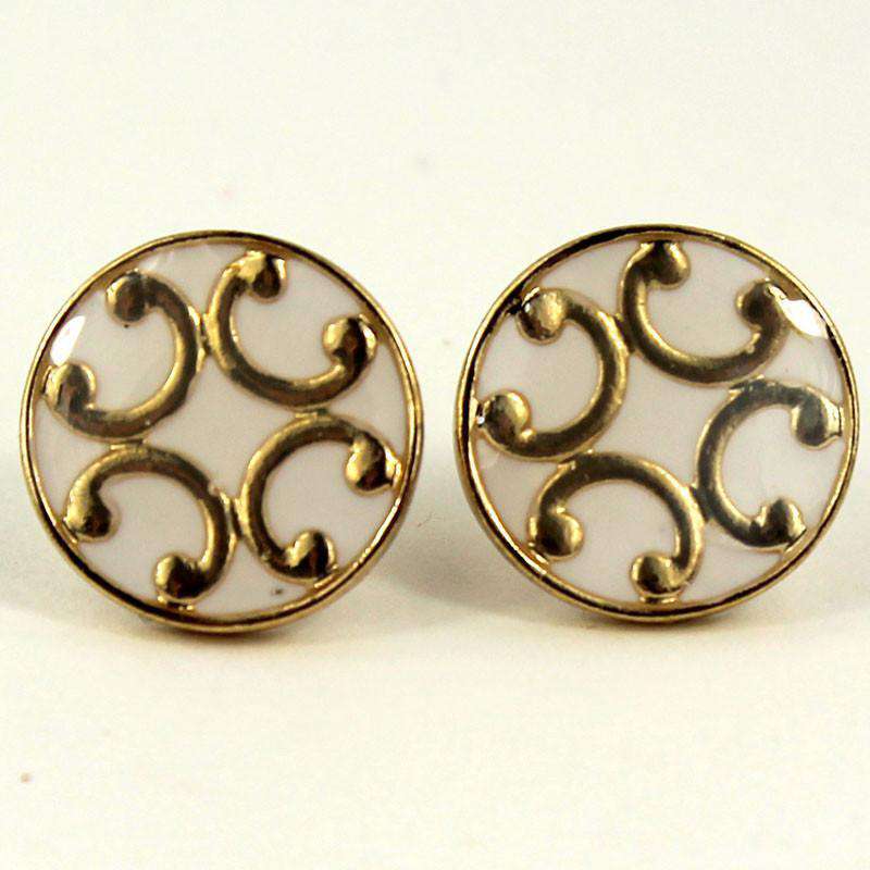 St. Croix Studs in White by Caroline Hill - Country Club Prep