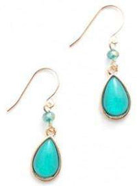 Tear Drop Earrings in Teal Green by Zenzii - Country Club Prep