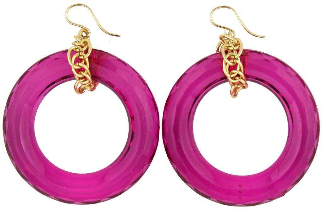 Winston Earring in Hot Pink by Moon and Lola - Country Club Prep