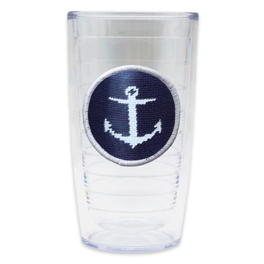 Anchor Tumbler Needlepoint Tumbler by Smathers & Branson - Country Club Prep