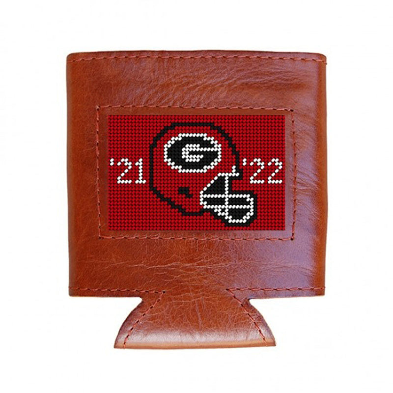Georgia 2022 Back to Back National Championship Needlepoint Can Cooler by Smathers & Branson - Country Club Prep