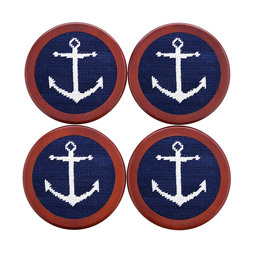 Anchor Needlepoint Coasters by Smathers & Branson - Country Club Prep