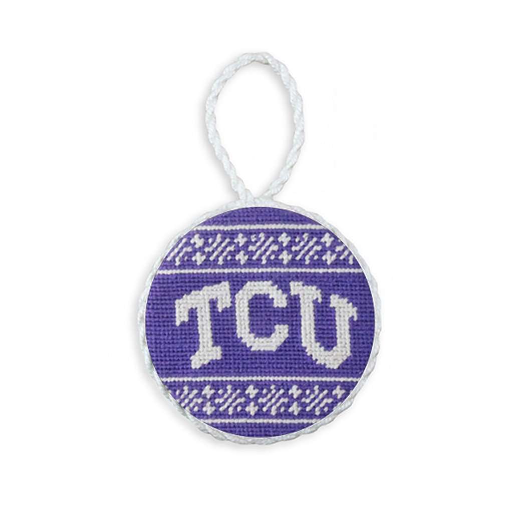 TCU Fairisle Needlepoint Ornament by Smathers & Branson - Country Club Prep