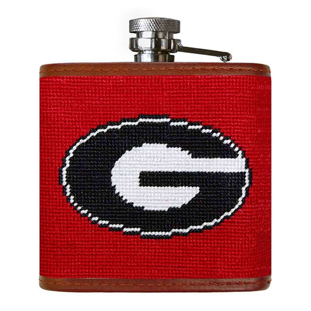 University of Georgia Needlepoint Flask in Red by Smathers & Branson - Country Club Prep