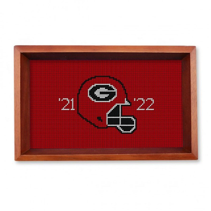 Georgia 2022 Back to Back National Championship Needlepoint Valet Tray by Smathers & Branson - Country Club Prep