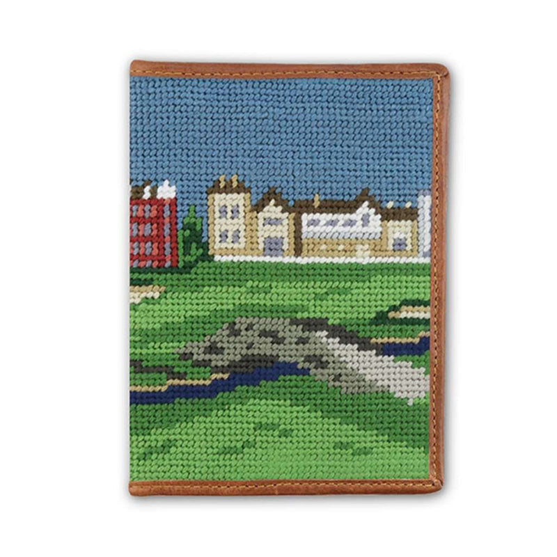 St Andrews Scene Needlepoint Passport Case by Smathers & Branson - Country Club Prep