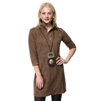 Suede Everywhere Dress in Brown by Gretchen Scott Designs - Country Club Prep