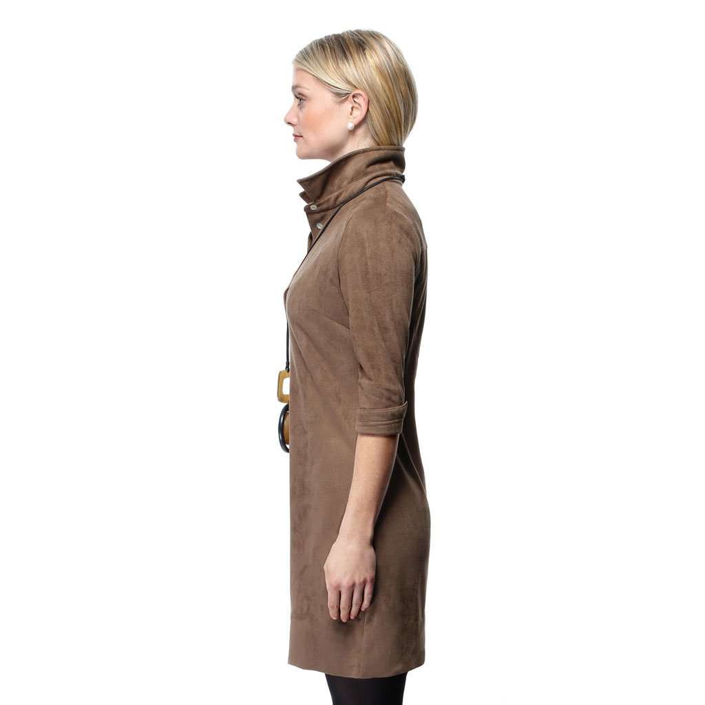 Suede Everywhere Dress in Brown by Gretchen Scott Designs - Country Club Prep