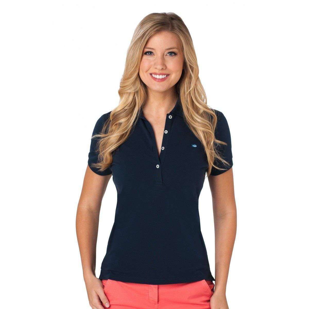 Country Club Prep Ambassador Women's Skipjack Polo in Navy by Southern Tide - Country Club Prep