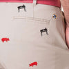 Stretch Twill Harbor Pant with Embroidered Smoker Grill and Pig by Castaway Clothing - Country Club Prep