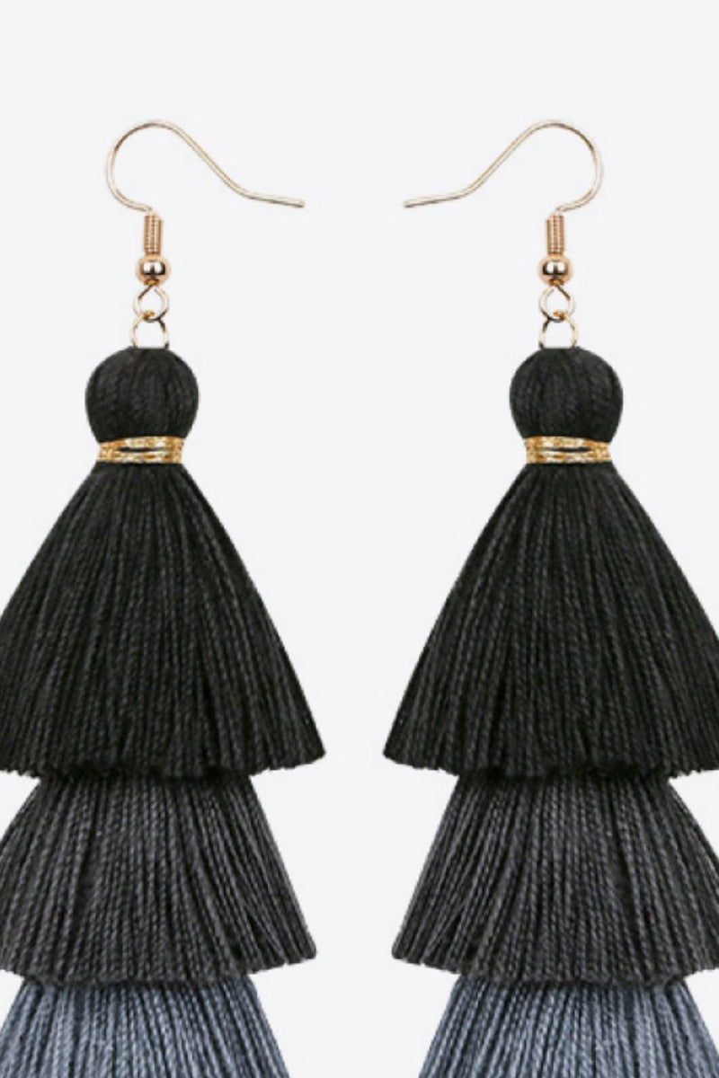 Layered Tassel Earrings - Country Club Prep