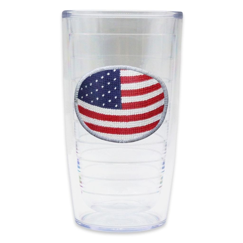 Big American Flag Needlepoint Tumbler by Smathers & Branson - Country Club Prep