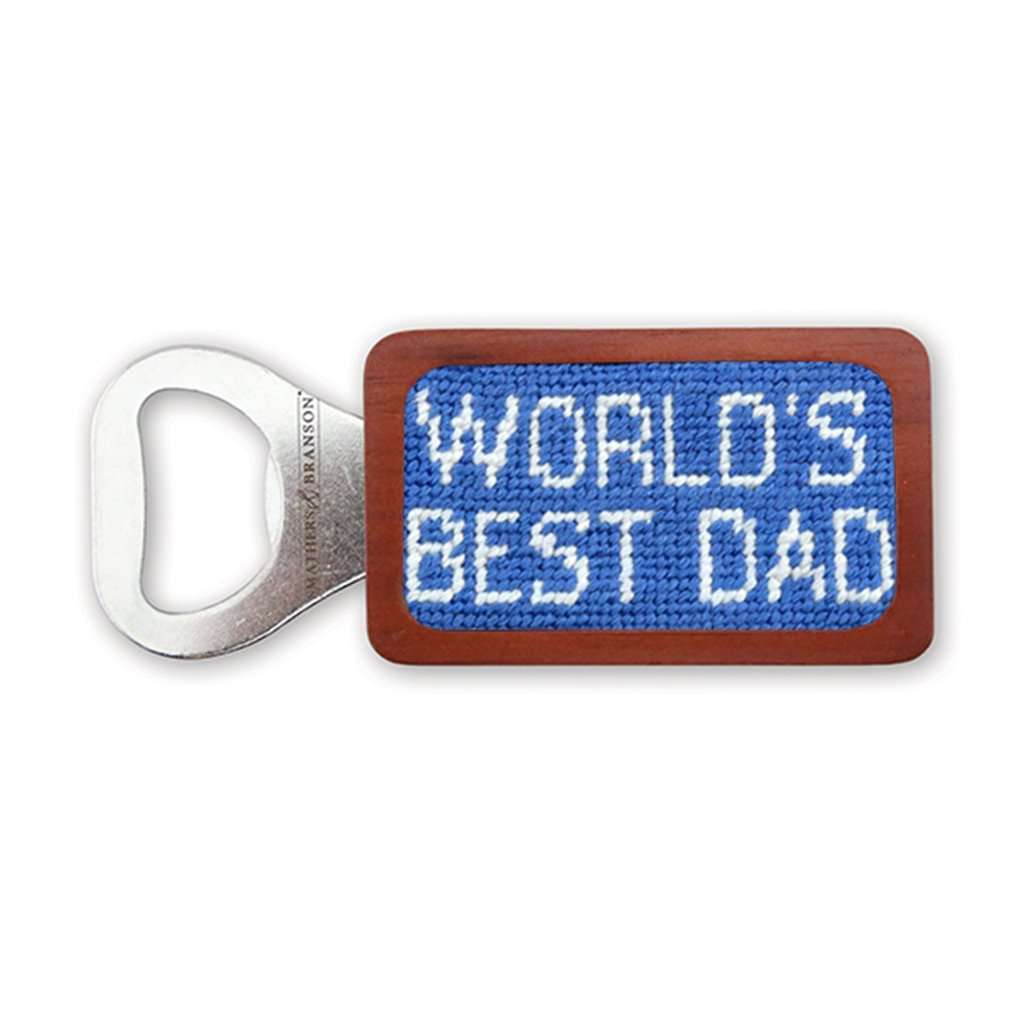 World's Best Dad Needlepoint Bottle Opener by Smathers & Branson - Country Club Prep