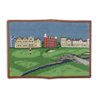 St Andrews Scene Needlepoint Passport Case by Smathers & Branson - Country Club Prep