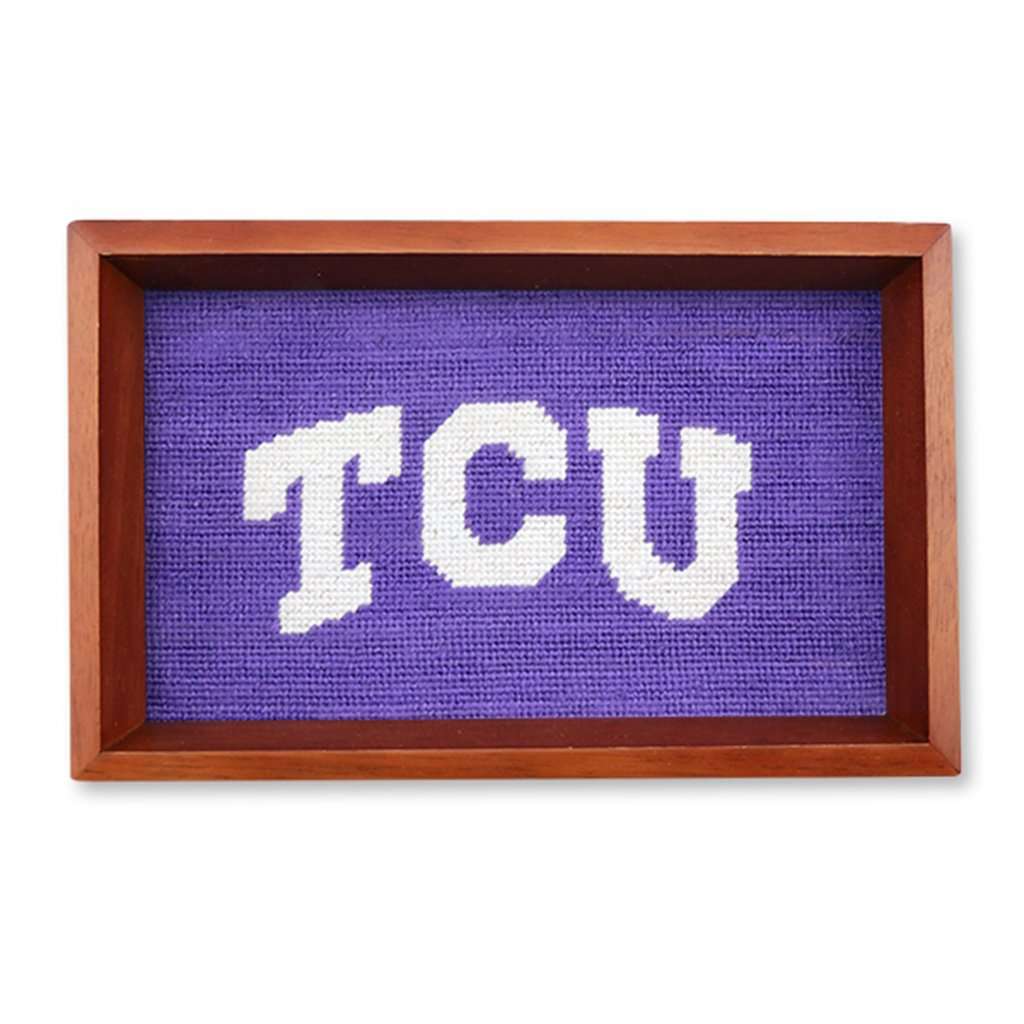 Texas Christian University Needlepoint Valet Tray by Smathers & Branson - Country Club Prep