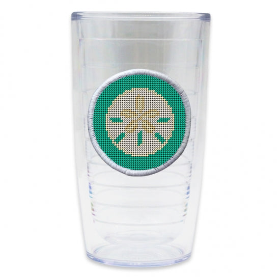 Sand Dollar Needlepoint Tumbler by Smathers & Branson - Country Club Prep