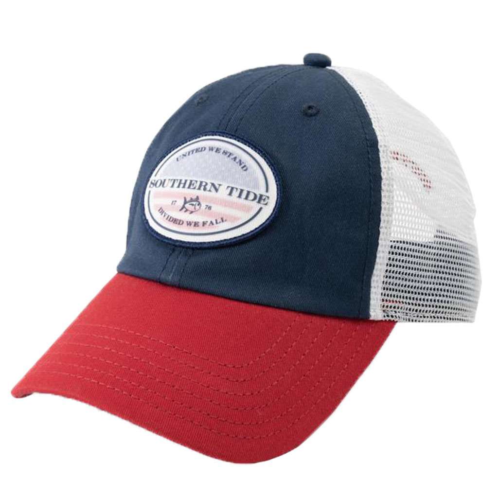 Faded Flag Patch Trucker Hat by Southern Tide - Country Club Prep