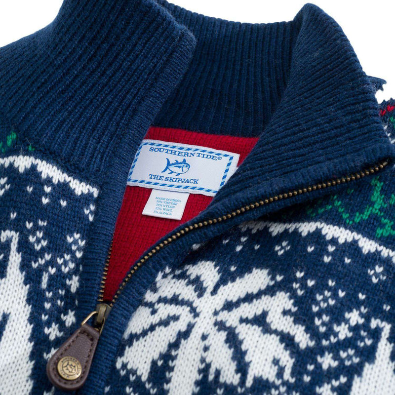 Fair Isle 1/4 Zip Pullover in Navy by Southern Tide - Country Club Prep