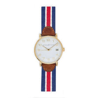 Red Multi Stripe Needlepoint Watch by Smathers & Branson - Country Club Prep