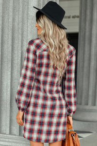 Plaid Tie Front Mini Shirt Dress - Country Club Prep