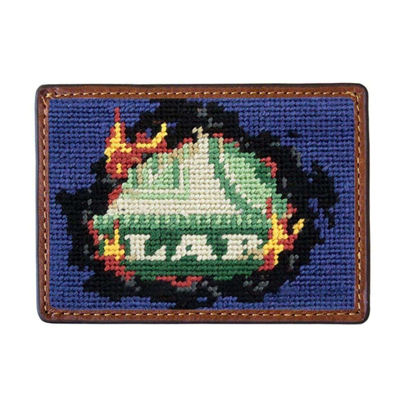 Burning a Hole Needlepoint Credit Card Wallet by Smathers & Branson - Country Club Prep