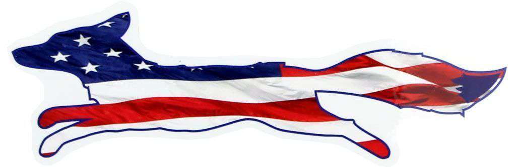 Country Club Prep Patriotic "Longshanks" Fox Shaped Sticker - Country Club Prep