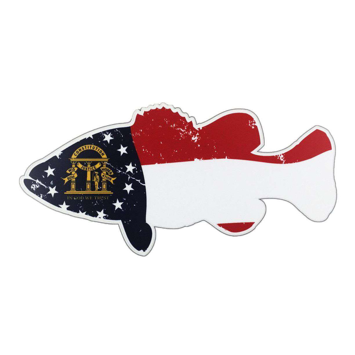 Georgia Flag Largemouth Bass Decal by Peach State Pride - Country Club Prep