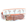 Flamingo Flock Leather Tab Belt in Melon by Country Club Prep - Country Club Prep