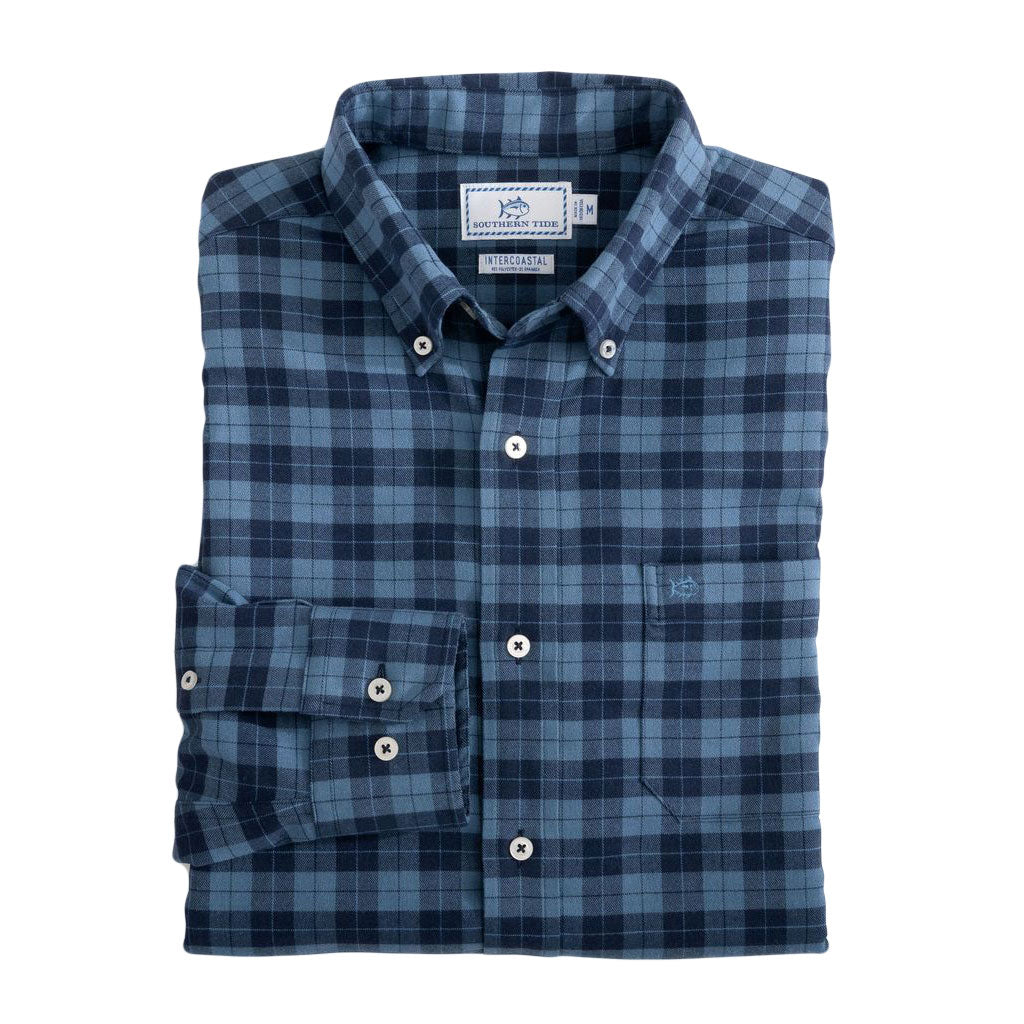 Flannel Intercoastal Rig Plaid Sport Shirt by Southern Tide - Country Club Prep