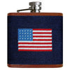 American Flag Needlepoint Flask in Navy by Smathers & Branson - Country Club Prep