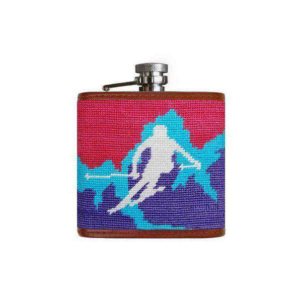 Apres Ski Needlepoint Flask in Hot Pink by Smathers & Branson - Country Club Prep