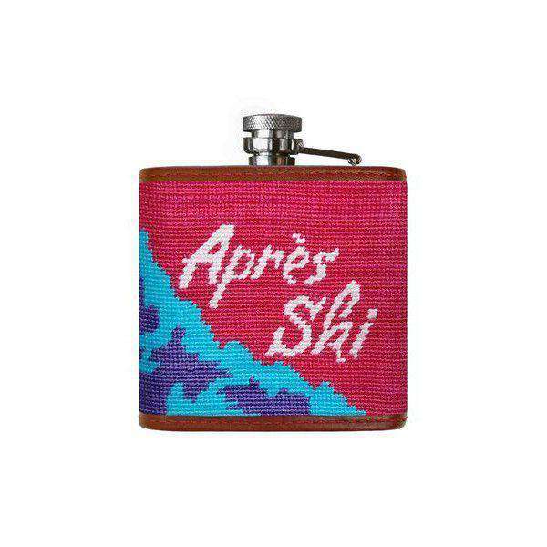Apres Ski Needlepoint Flask in Hot Pink by Smathers & Branson - Country Club Prep
