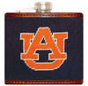 Auburn University Needlepoint Flask in Navy and Orange by Smathers & Branson - Country Club Prep