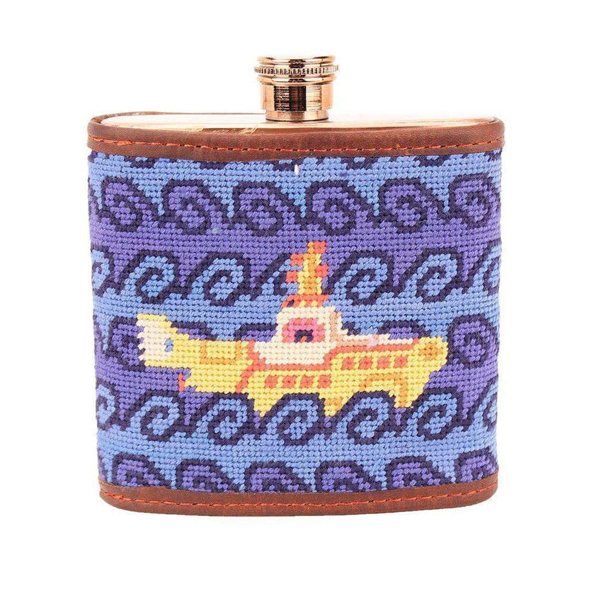 Parlour Beneath The Waves Needlepoint Flask Country Club Prep