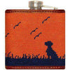 Bird Hunter Needlepoint Flask in Orange by Smathers & Branson - Country Club Prep