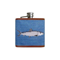 Bonefish Needlepoint Flask in Stream Blue by Smathers & Branson - Country Club Prep
