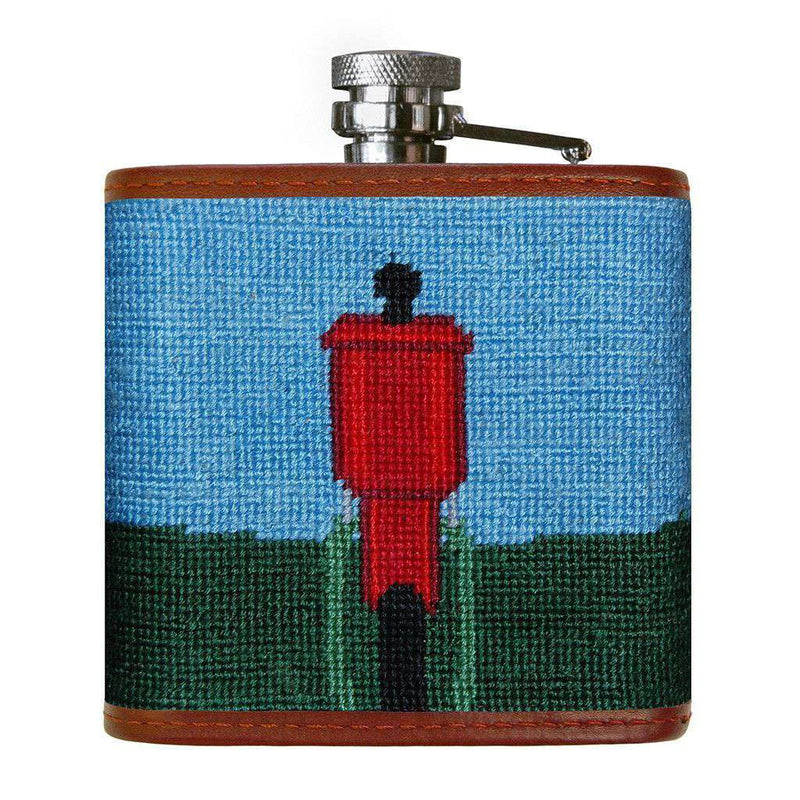 Caddyshack Needlepoint Flask in Blue and Green by Smathers & Branson - Country Club Prep