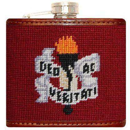 Colgate University Needlepoint Flask in Maroon by Smathers & Branson - Country Club Prep