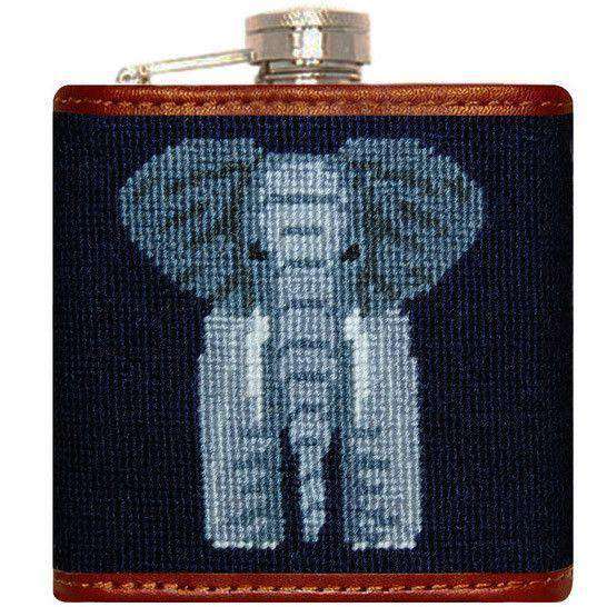 Elephant Needlepoint Flask by Smathers & Branson - Country Club Prep