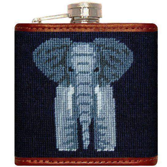 Elephant Needlepoint Flask by Smathers & Branson - Country Club Prep