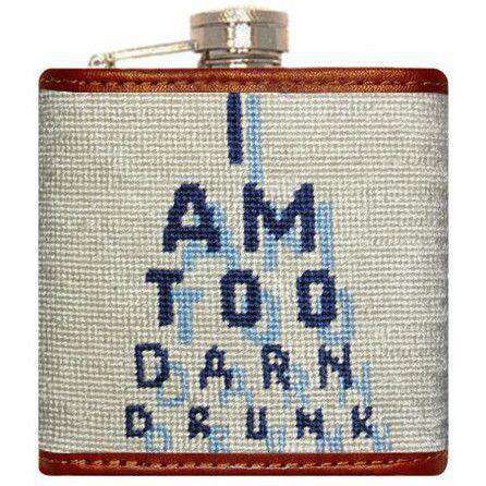 Eye Chart Needlepoint Flask in Beige by Smathers & Branson - Country Club Prep