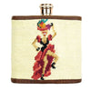 Fruit Girl Needlepoint Flask in Khaki by Smathers & Branson - Country Club Prep