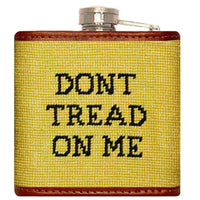 Gadsden Flag Needlepoint Flask in Yellow by Smathers & Branson - Country Club Prep