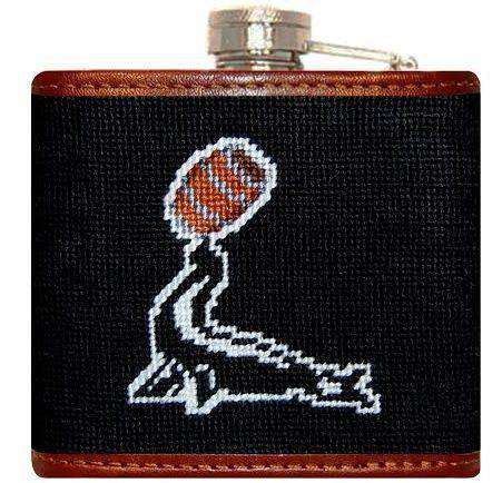 Goslings Needlepoint Flask in Black by Smathers & Branson - Country Club Prep