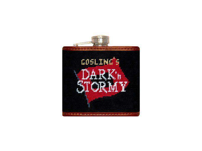 Goslings Needlepoint Flask in Black by Smathers & Branson - Country Club Prep