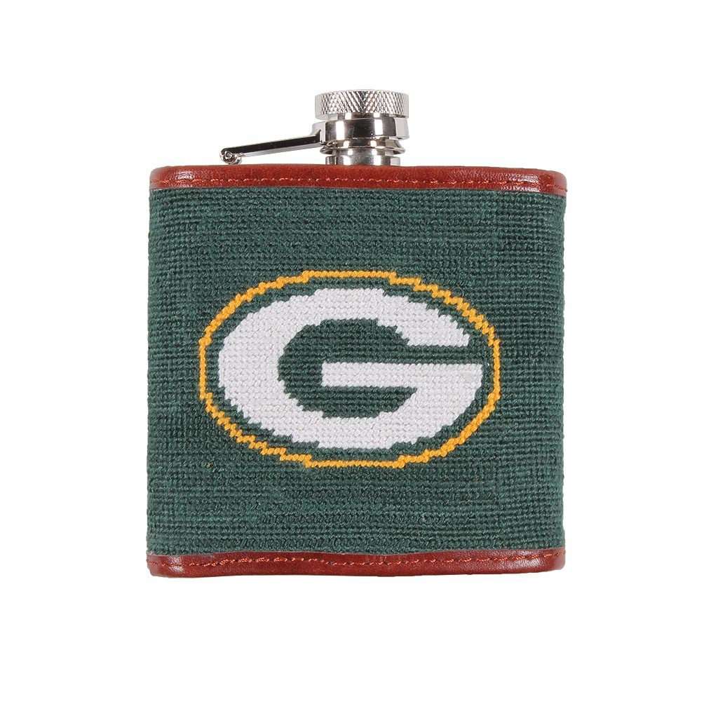 Green Bay Packers Needlepoint Flask by Smathers & Branson - Country Club Prep