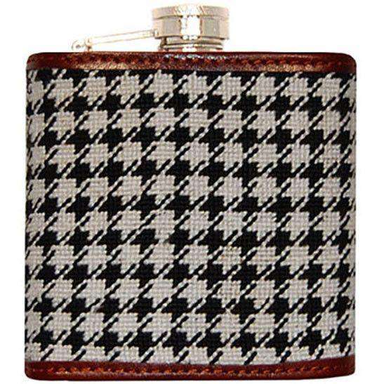 Houndstooth Needlepoint Flask by Smathers & Branson - Country Club Prep