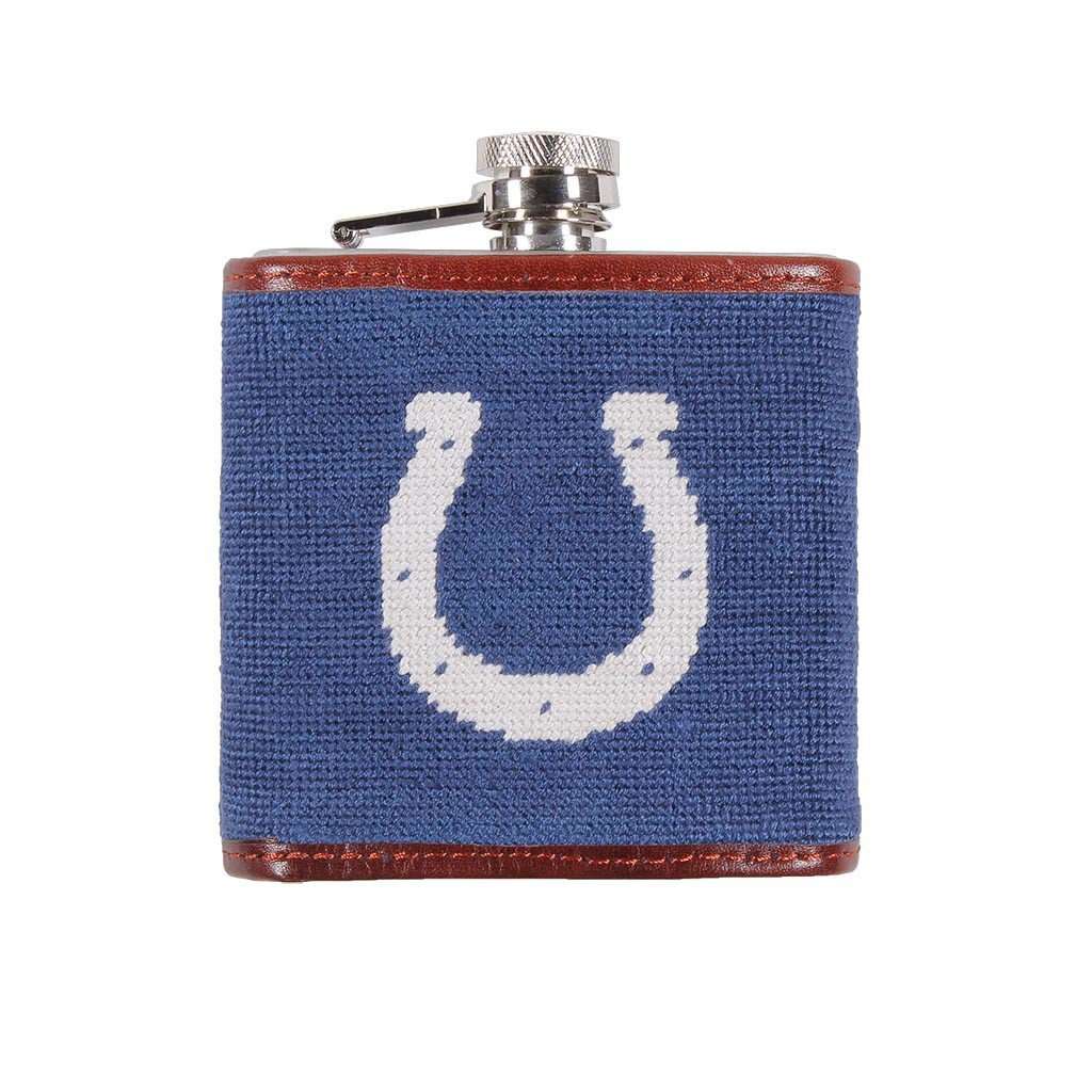 Indianapolis Colts Needlepoint Flask by Smathers & Branson - Country Club Prep